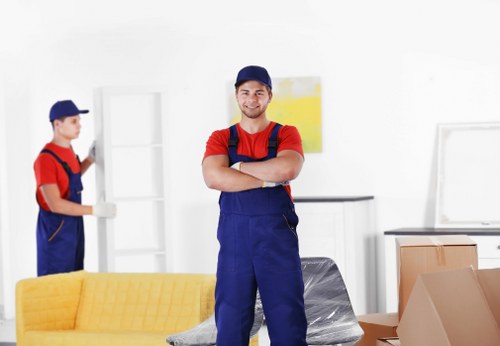 Careful unloading and placement of household items at a new property