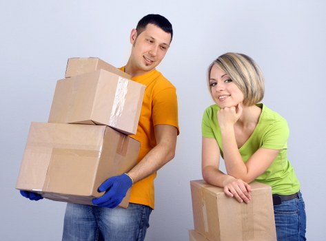 Moving van loaded with household furniture for a Woodside Park relocation
