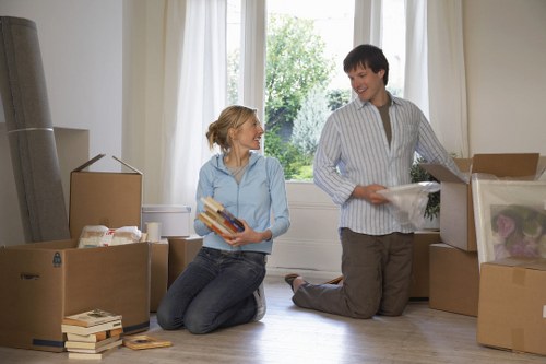 Office relocation items prepared for transport in Woodside Park