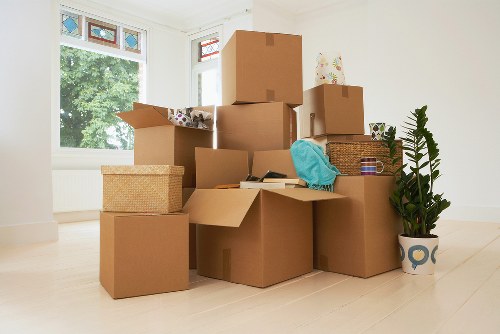 Moving boxes and furniture from a Woodsidepark flat
